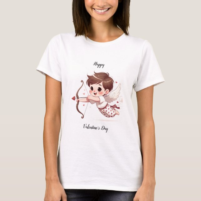 T-shirt L'Heureuse Sainte-Valentin de Cupid (Devant)