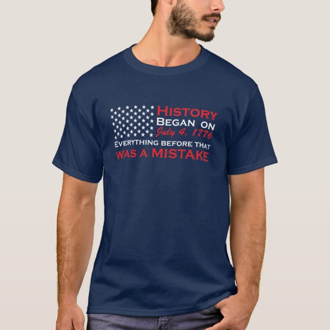 T-shirt L'histoire a commencé le 4 juillet 1776 (Devant)