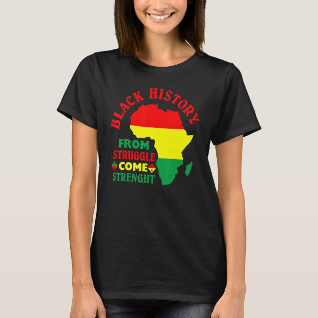 T-shirt L'histoire noire de la lutte vient force BLM Pri (Devant)