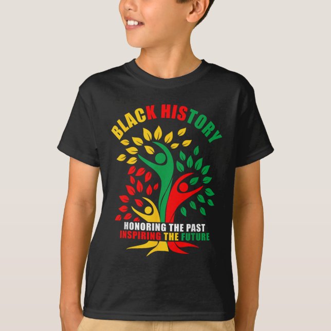 T-shirt L'histoire noire honore le passé inspirant l'aveni (Devant)