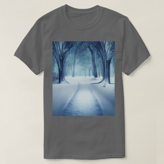 T-shirt l'hiver dans la nature (Design devant)