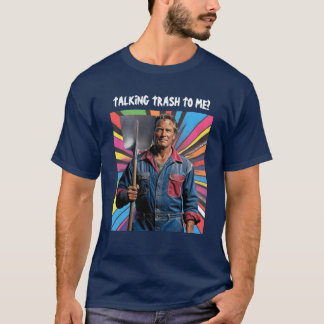 T-shirt L'homme à la pelle. Texte lumineux. 1 ligne. Perso