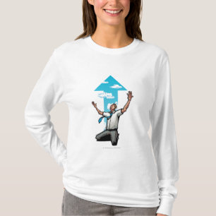 T-shirt L'homme d'affaires se mettant à genoux, flèche
