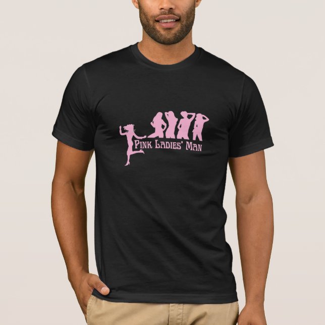 T-shirt L'homme de dames roses - customisé (Devant)