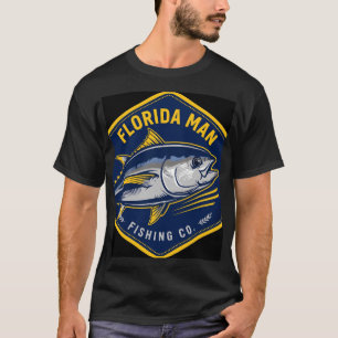T-shirt L'homme de Floride Badge de Thon Yellowfin Pêche A