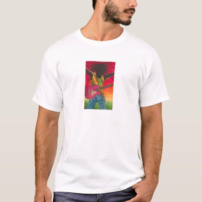 T-shirt L'homme de guitare par Karen chipe le studio (Devant)