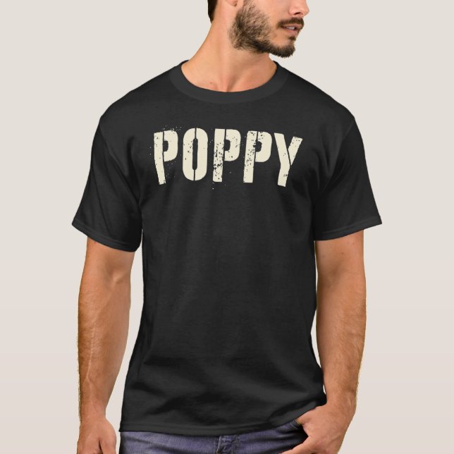 T-shirt L'homme Poppy Rocks Grand-père Rockstar Mythe Lége (Devant)