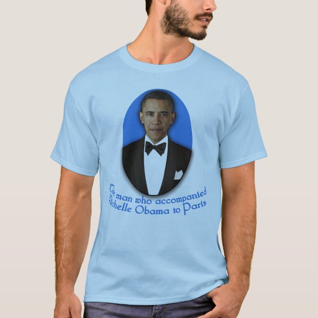 T-shirt L'homme qui a accompagné Michelle Obama à Paris (Devant)