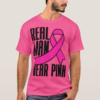 T-shirt L'homme réel porte le cancer du sein rose rose