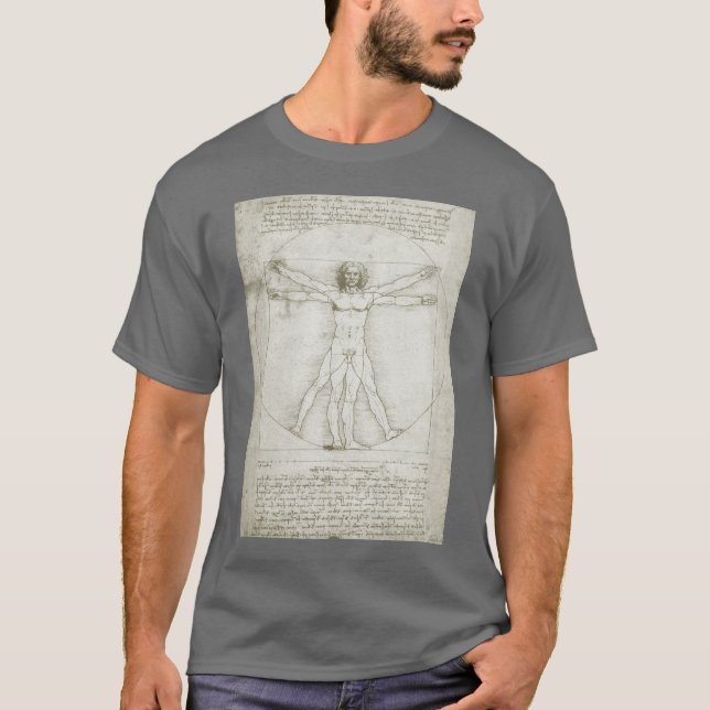 T-shirt L'homme vitruvien de Léonard de Vinci (Devant)