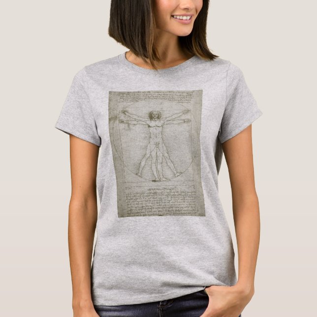 T-shirt L'homme vitruvien de Léonard de Vinci (Devant)