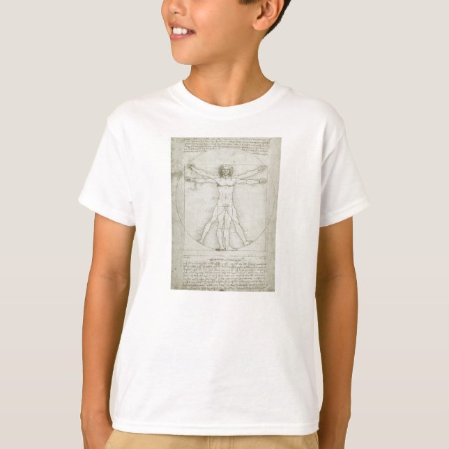 T-shirt L'homme vitruvien de Léonard de Vinci (Devant)