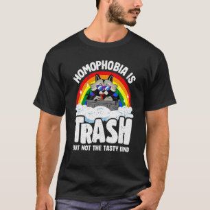 T-shirt L'homophobie est le Gay pride Rainbow Raccoon Tras