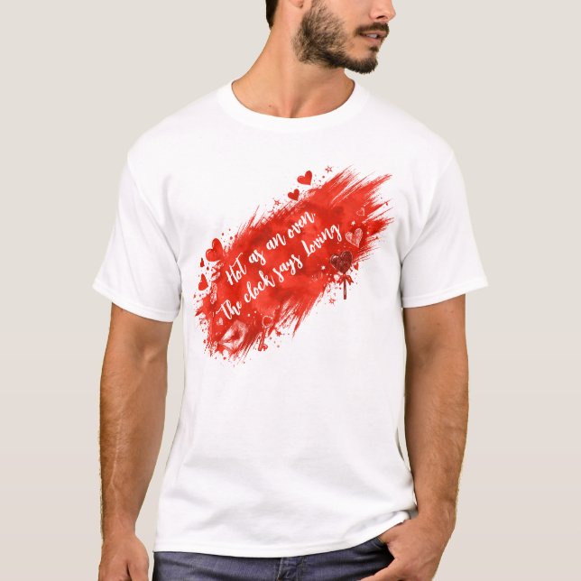 T-shirt L'Horloge dit "Aimer" – la Saint-Valentin (Devant)