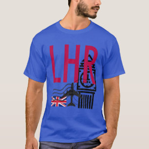 T-SHIRT LHR CODE D'AÉROPORT BAGAGE TAG LONDON HEATHROW EN