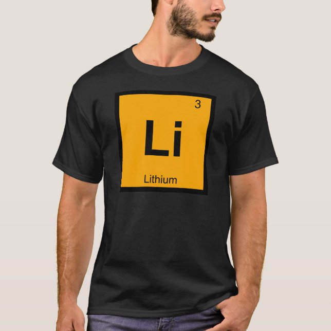 T-shirt Li - Symbole de table périodique de la chimie du l (Devant)