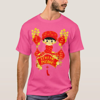 T-shirt Li Xi Me S'Il Vous Plaît Vietnamien Red Cute Ao Da