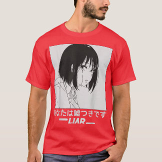 T-shirt Liar Sakura Japonais Pleurant Anime Triste Fille