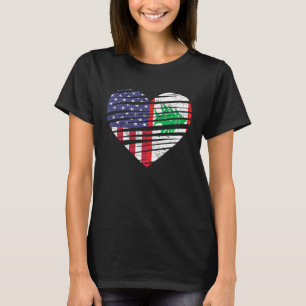 T-shirt Liban American Gros Coeur USA Patriot Heritage