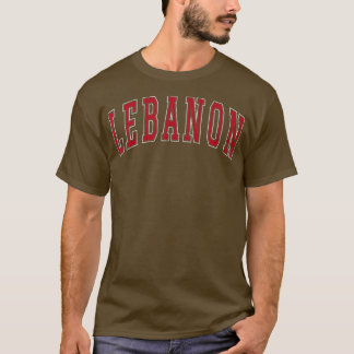 T-shirt Liban Connecticut Souvenir College Style Red Tex