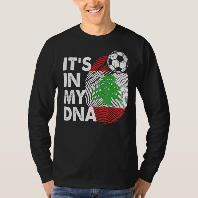 T-shirt Liban Dans Mon Adn Équipe Libanaise Drapeau Liban (Devant)