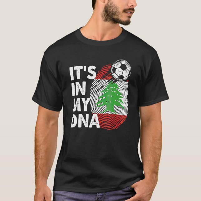 T-shirt Liban Dans Mon Adn Équipe Libanaise Drapeau Liban (Devant)