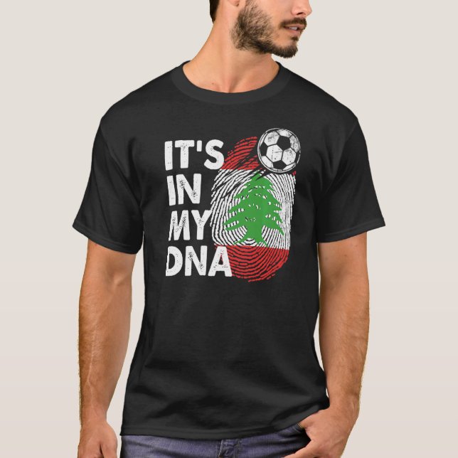 T-shirt Liban Dans Mon Adn Équipe Libanaise Drapeau Liban (Devant)