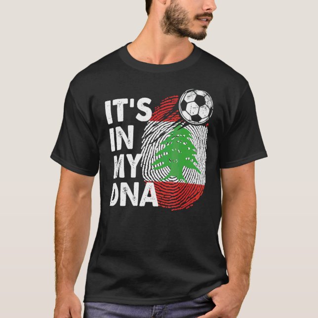 T-shirt Liban Dans Mon Adn Équipe Libanaise Drapeau Liban (Devant)