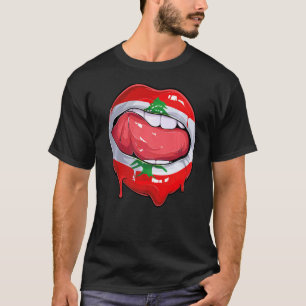 T-shirt Liban Drapeau Bouche de football Libanais