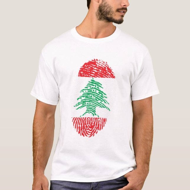 T-shirt Liban Drapeau Empreinte Pays Fierté (Devant)