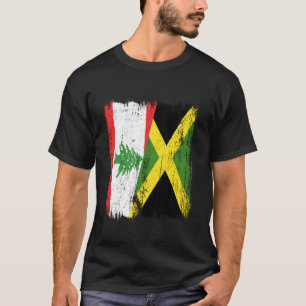 T-shirt Liban Jamaïque Demi-drapeau Héritage jamaïcain lib