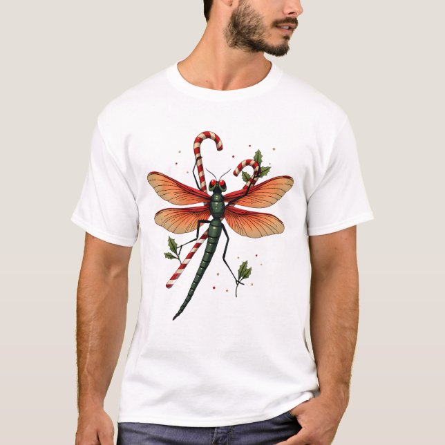 T-shirt Libellule canne de bonbon (Devant)