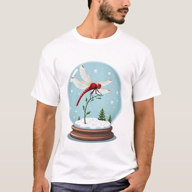 T-shirt Libellule dans boule à neige (Devant)