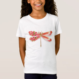 T-Shirt libellule de fleurs avec sakura de bijoux