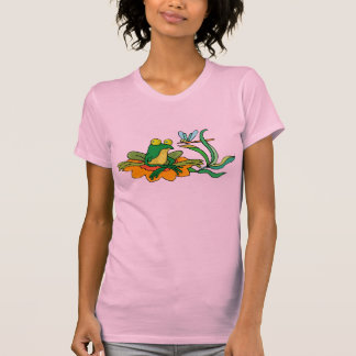 T-shirt Libellule de grenouille de Lilypad de fleur