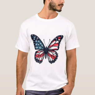 T-shirt Libellule Drapeau Américain Patriotique 4 Juillet