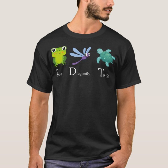 T-shirt Libellule Grenouille Tortue (Devant)