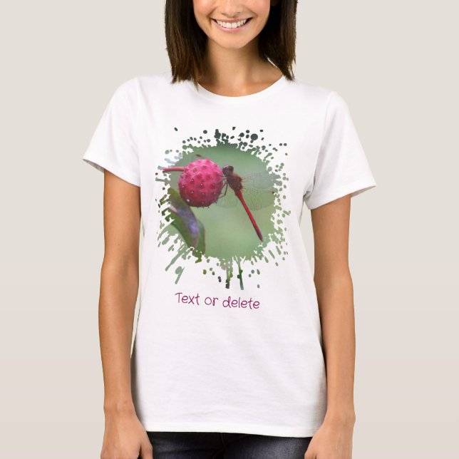 T-shirt Libellule rouge Nature  (Devant)