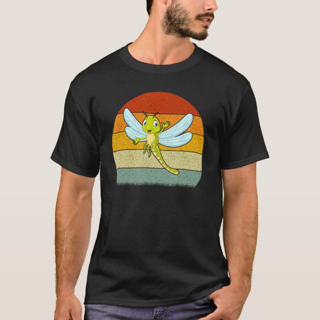 T-shirt Libellule Style Rétro Vintage (Devant)