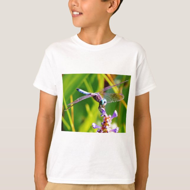 T-shirt libellule turquoise et violette (Devant)