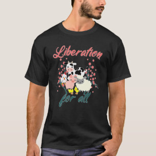 T-shirt Libération Pour Tous Les Animaux Vache Mouton Poul