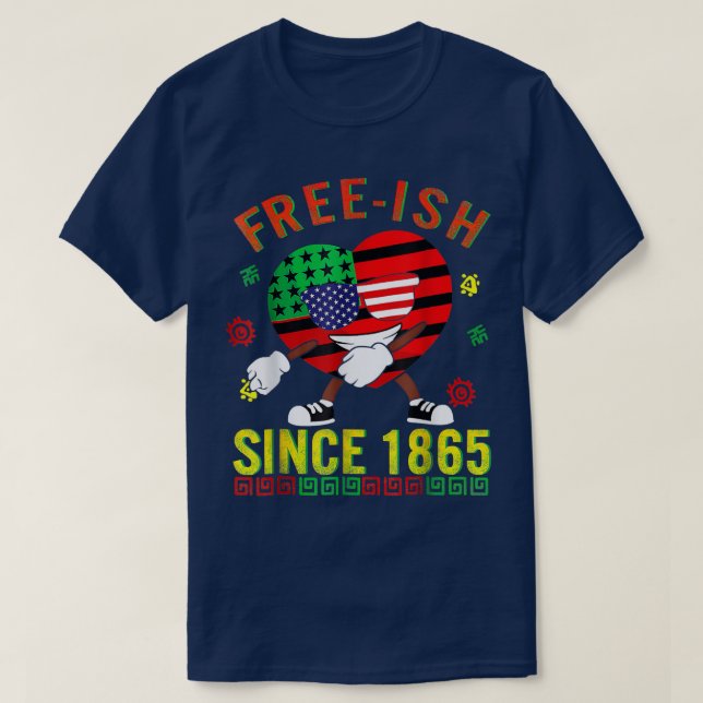 T-shirt Libérez Ish Drapeau du 18e Jour Black Pride 1865 A (Design devant)