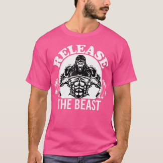 T-shirt Libérez La Bête Gym Gorilla Poids Lift Animal M