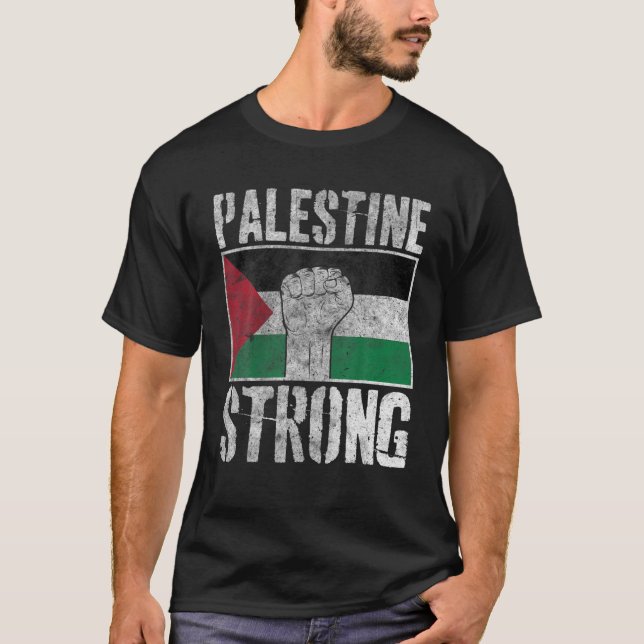 T-shirt Libérez La Palestine Bande De Drapeau Palestinien  (Devant)