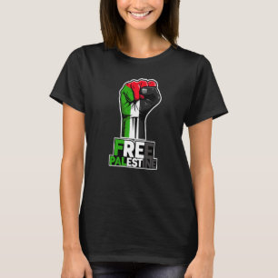 T-shirt Libérez la Palestine Drapeau de la Palestine Poing