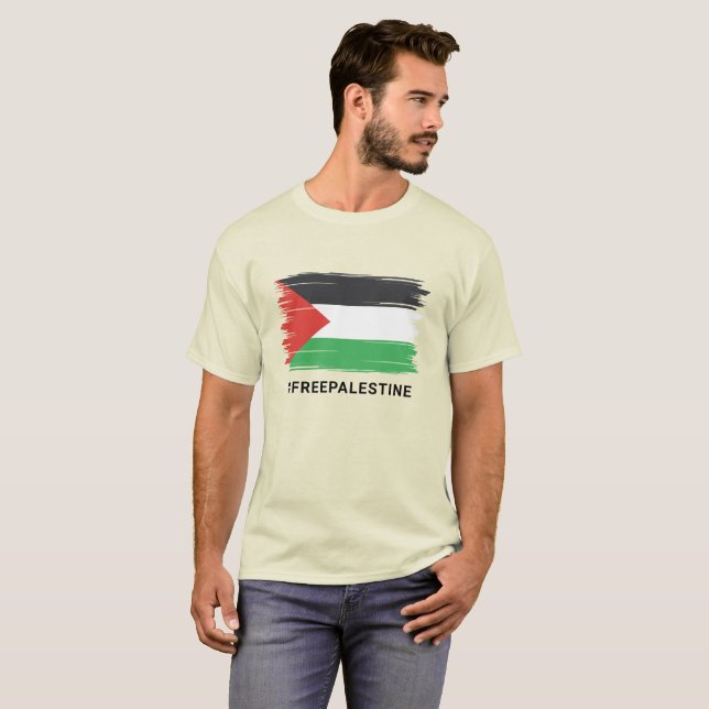 T-shirt Libérez la Palestine, drapeau de la Palestine, sol (Devant entier)