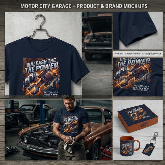 T-shirt Libérez la puissance ,Motor City Garage Graphic Te