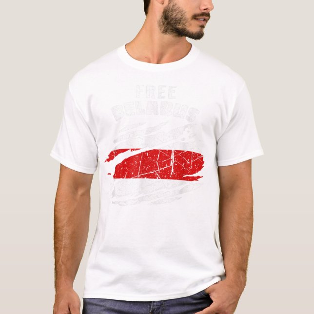 T-shirt Libérez le drapeau de la Biélorussie soutenir la m (Devant)