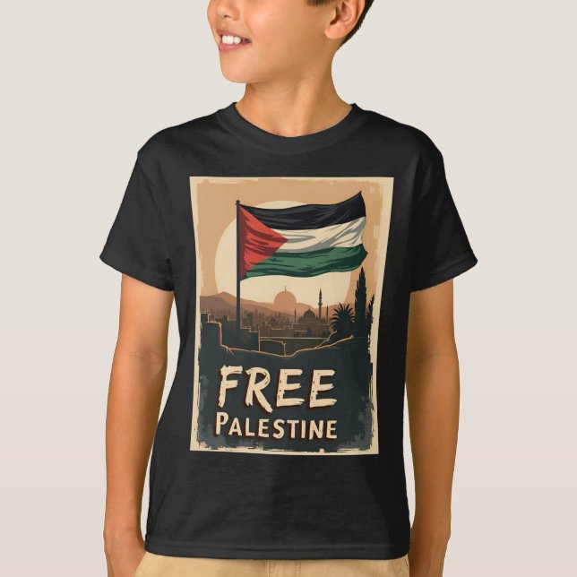 T-shirt Libérez le drapeau palestinien de la Palestine ave (Devant)