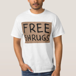 T-shirt Libérez le signe de carton de Shrugs